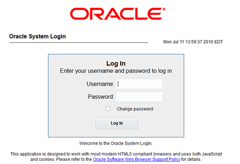 Oracle System Login