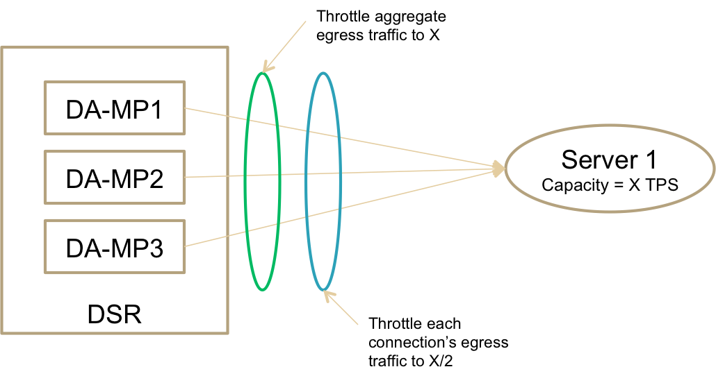 DSR Aggregate and Per-Connection Egress Throttling