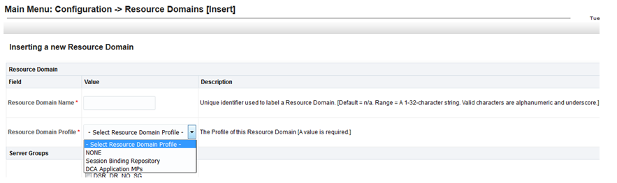 New Resource Domain New Resource Domain