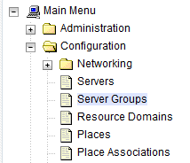 Navigating to Server Groups