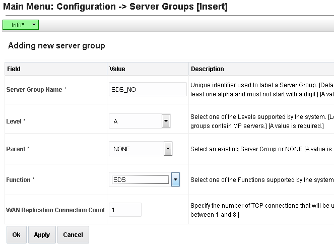 Server group configurations
