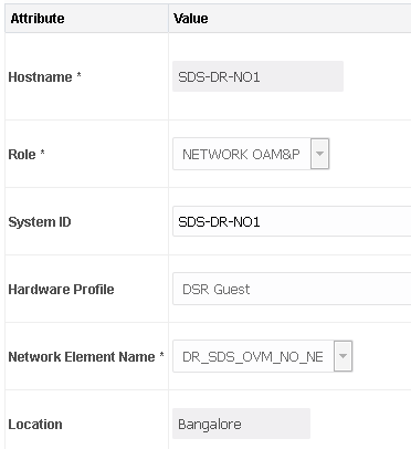 Servers configuration values