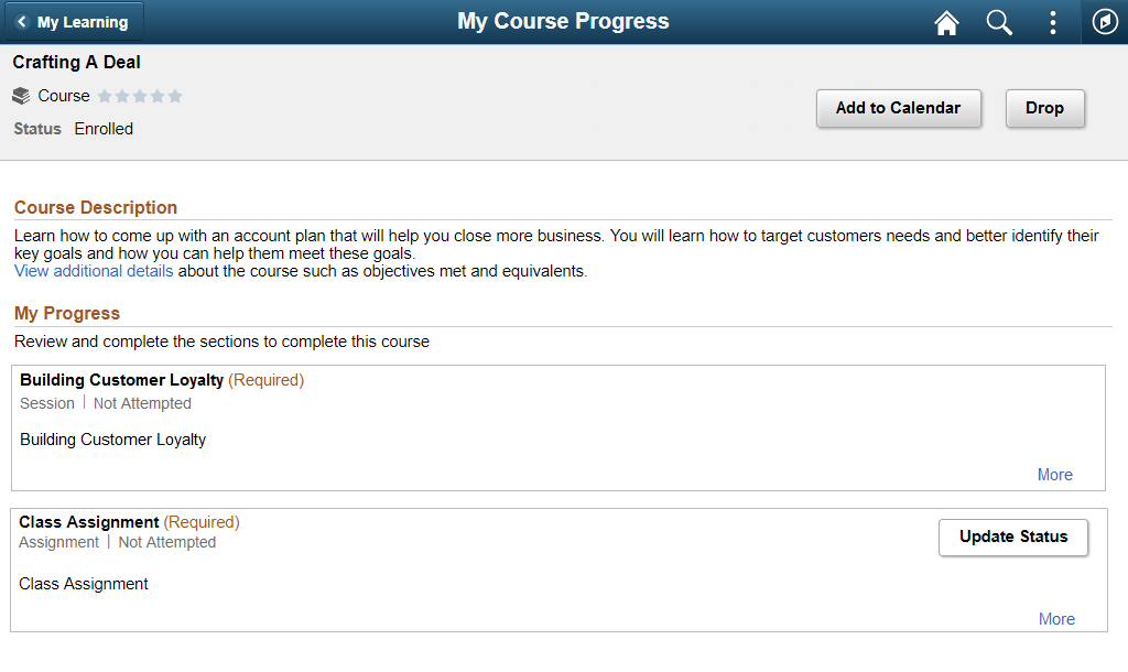 My Course Progress Page