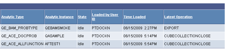 Analytic Server Administration - Analytic Servers page (2 of 3)