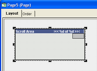 Resizing a control with selection handles