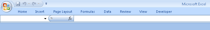 Microsoft Excel 2007 menu ribbon