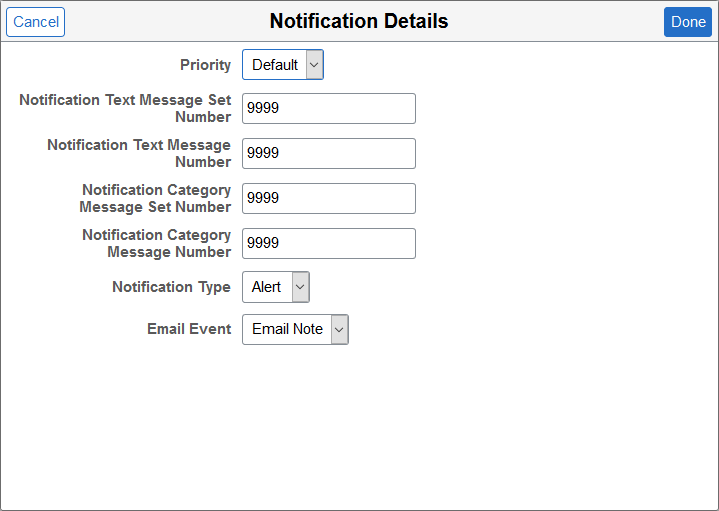 Notification Details page