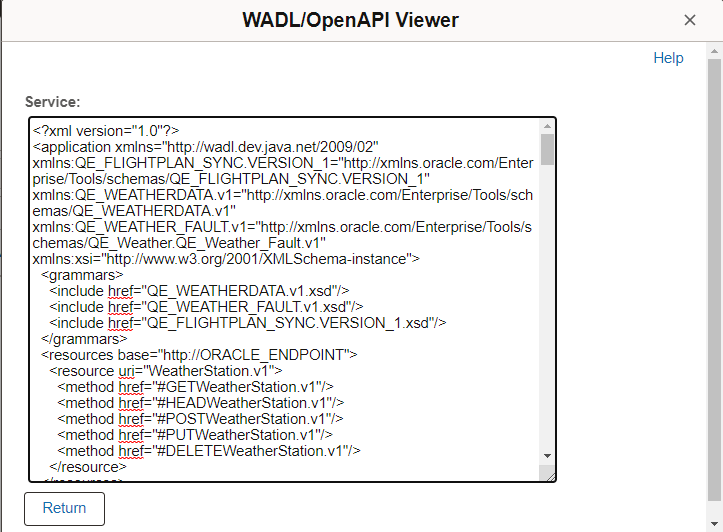 WADL/OpenAPI Viewer page