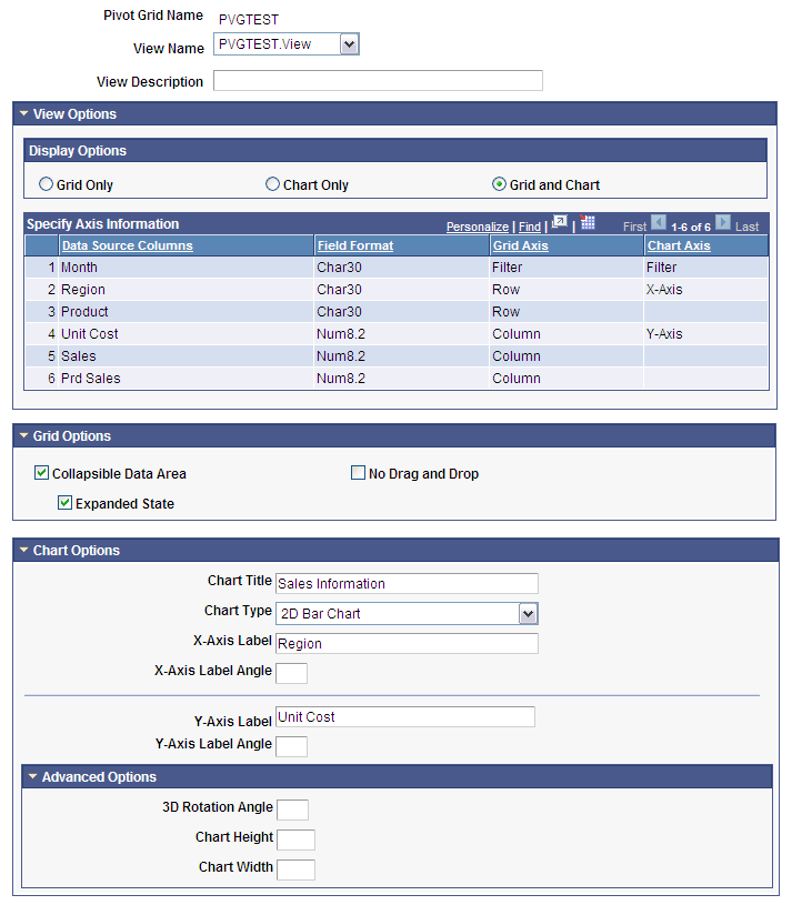 View Options section