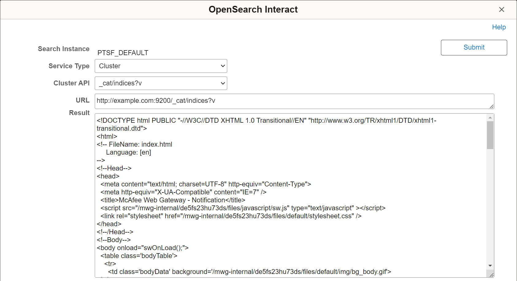 OpenSearch Interact page