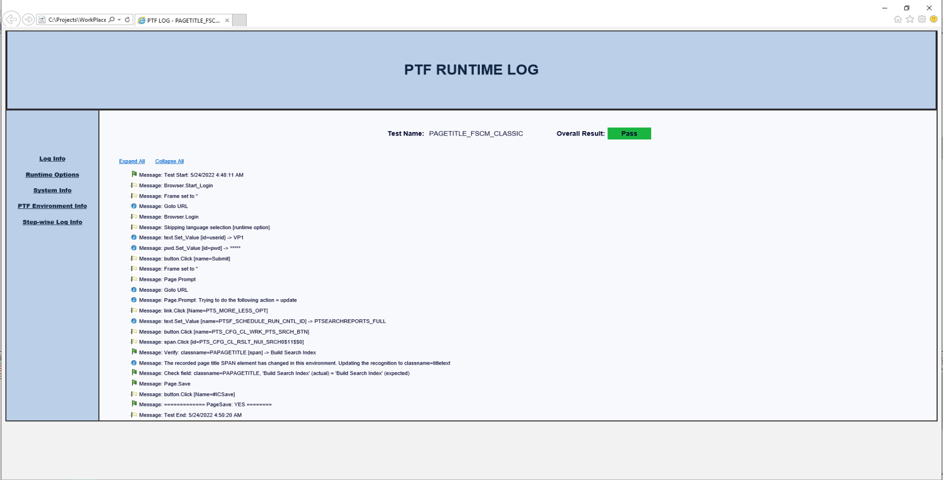 Sample log file in xml format