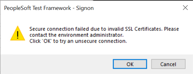 Invalid SSL Certificate Error Message