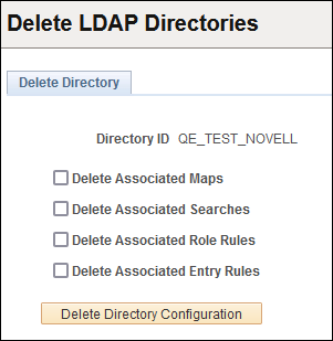Delete Directory page
