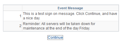 Event Message Display page