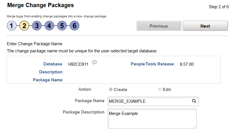 Merge Change Packages Step 2 of 6