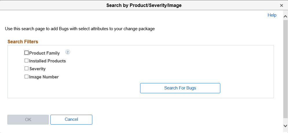 Search by Product/Severity/Image page