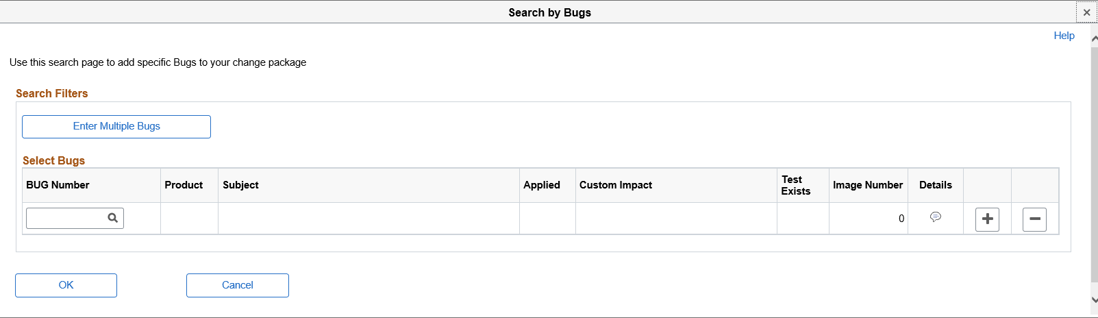 Search by Bugs page