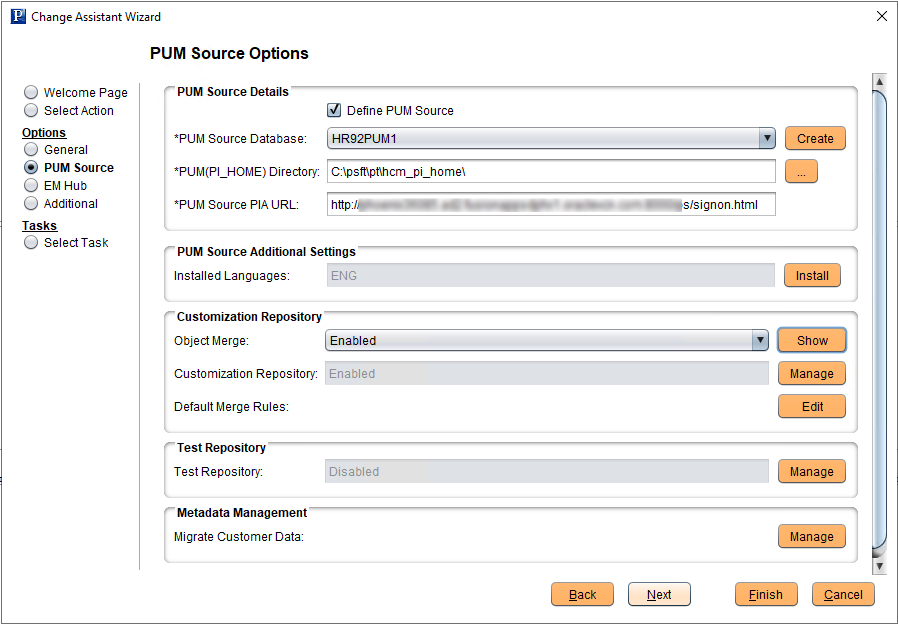 PUM Source Options page - Object Merge Enabled