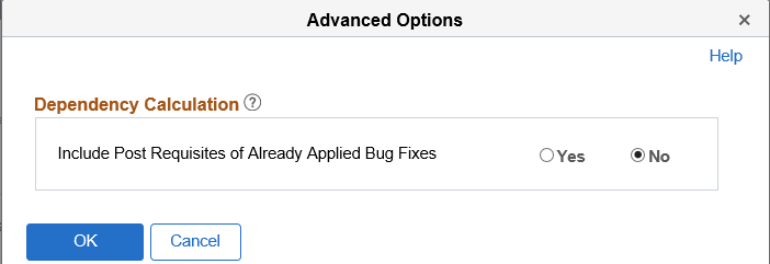 Advanced Options page