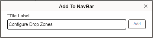Add to NavBar dialog box