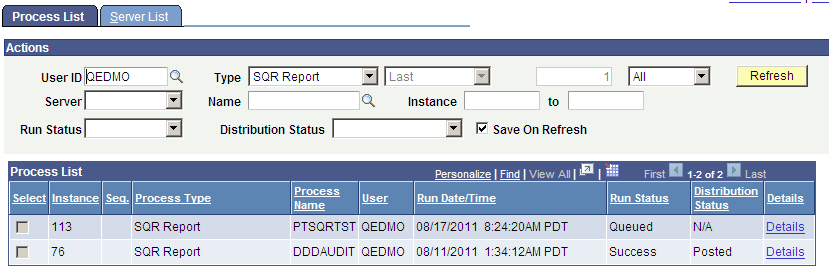 Checking process status with Process Monitor