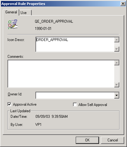 Approval Rule Properties dialog box