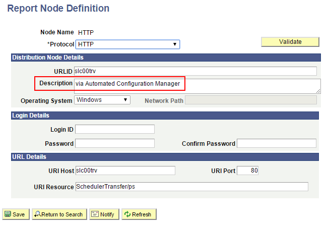 Viewing the selected property updated by the selective configuration template