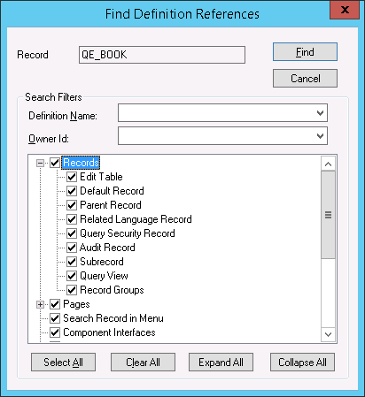 Find Definition References for Records