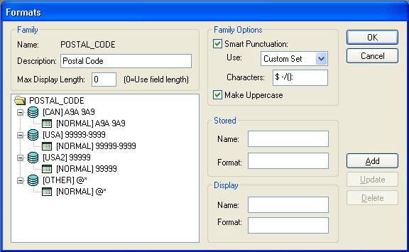 Formats dialog box