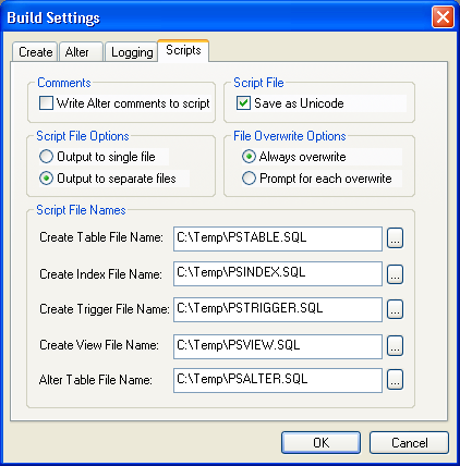 Output to separate files