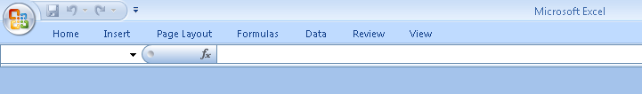 Microsoft Excel 2007 menu ribbon