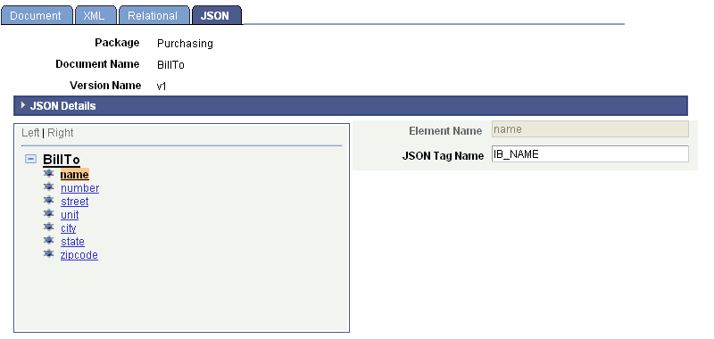 Document Builder - JSON page