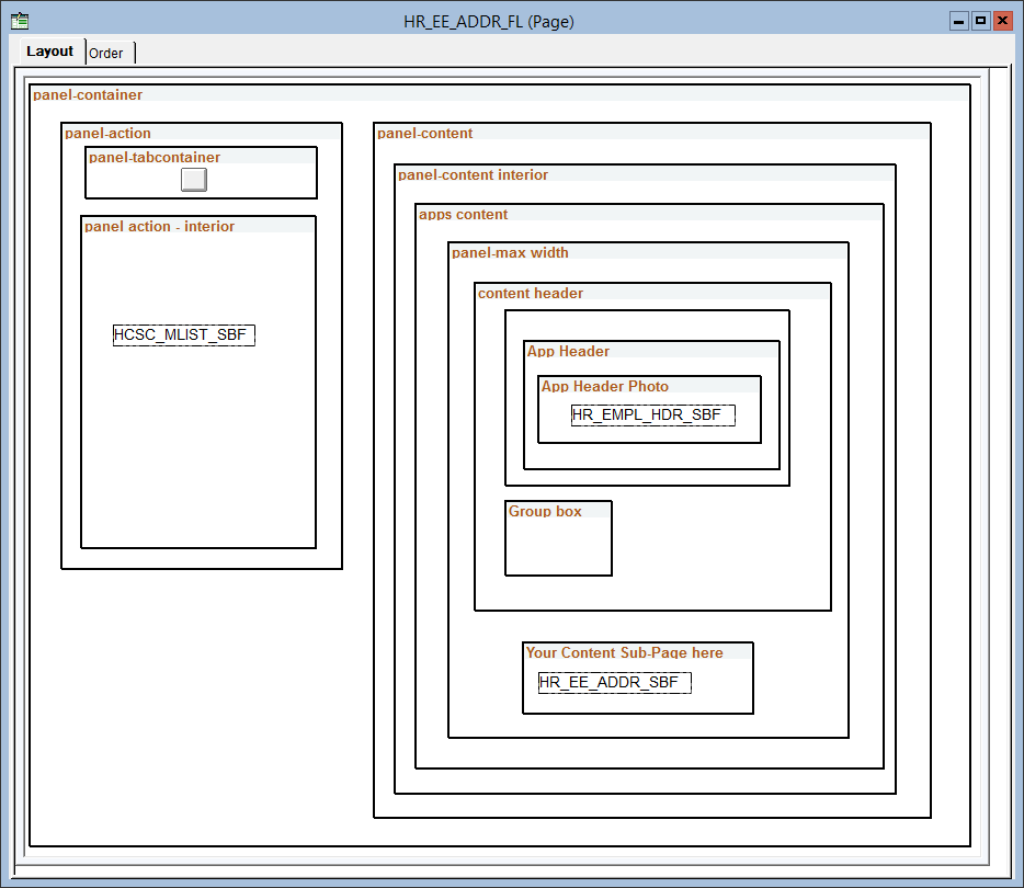 Fluid page at design time