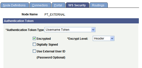 Nodes - WS Security page