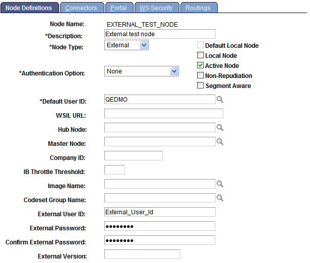 Nodes - Node Definitions page