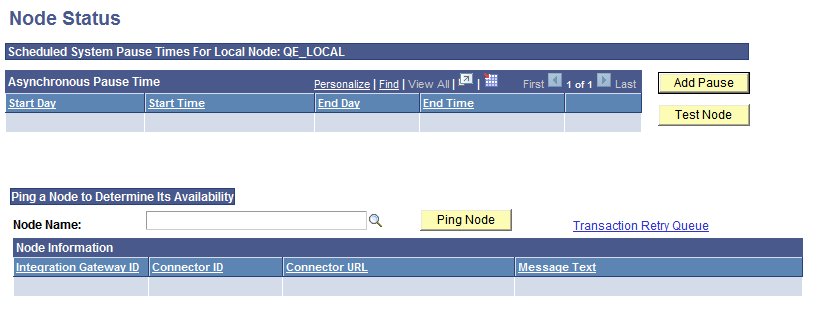 Node Status page