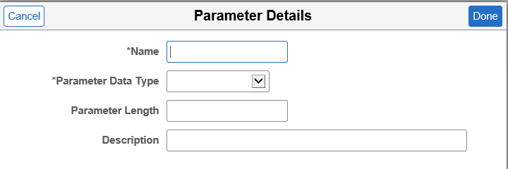 Add Base Parameters Details page