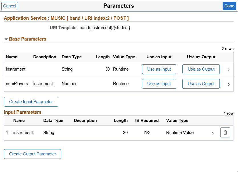 Using base parameter as input.