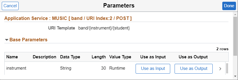 List Existing Parameters