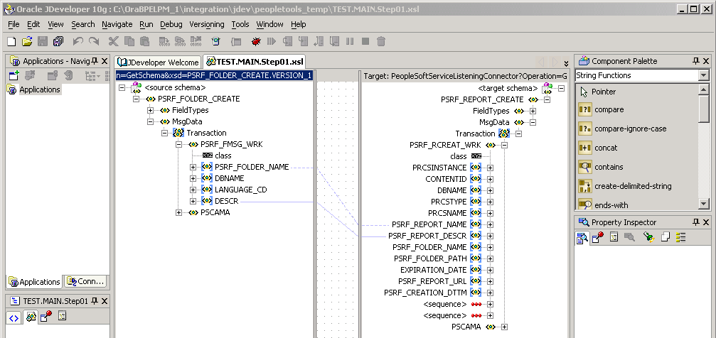 Oracle XSL Mapper-Design view