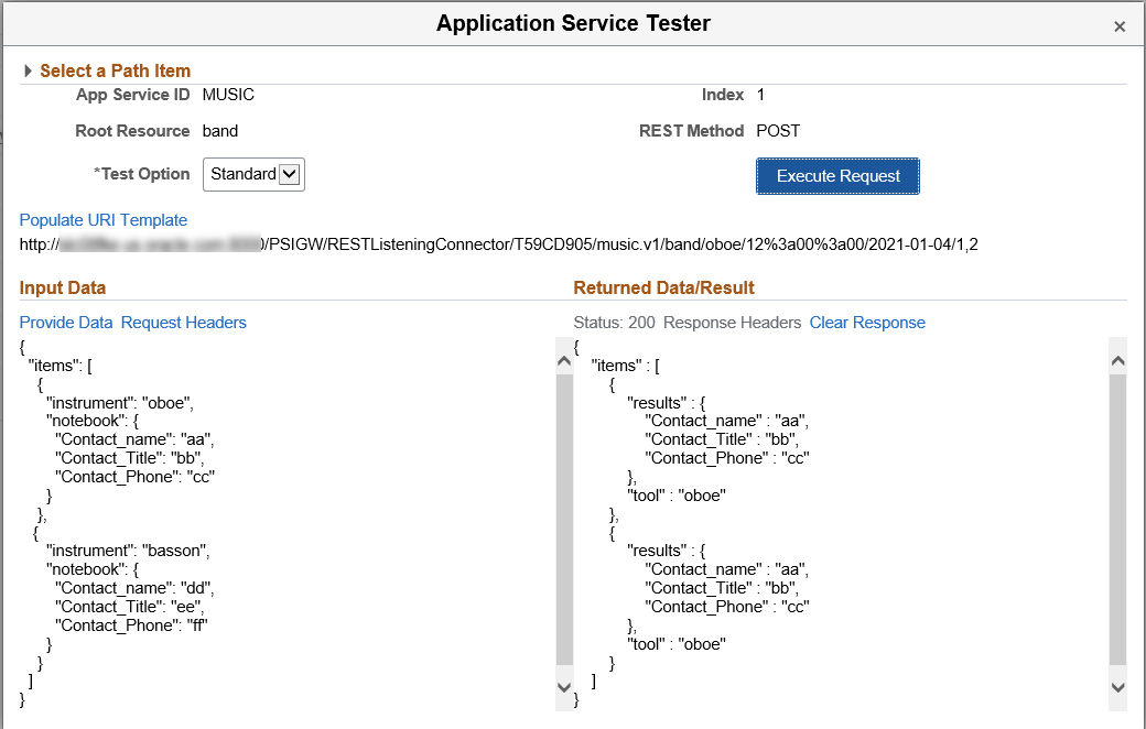 Example POST Application Service Test
