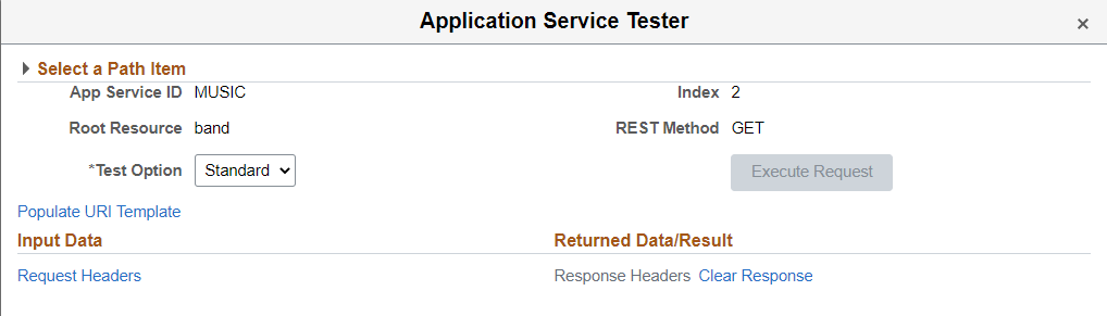 Application Server Tester with path selected