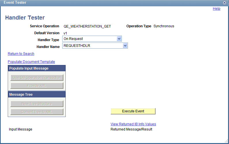 Handler Tester page