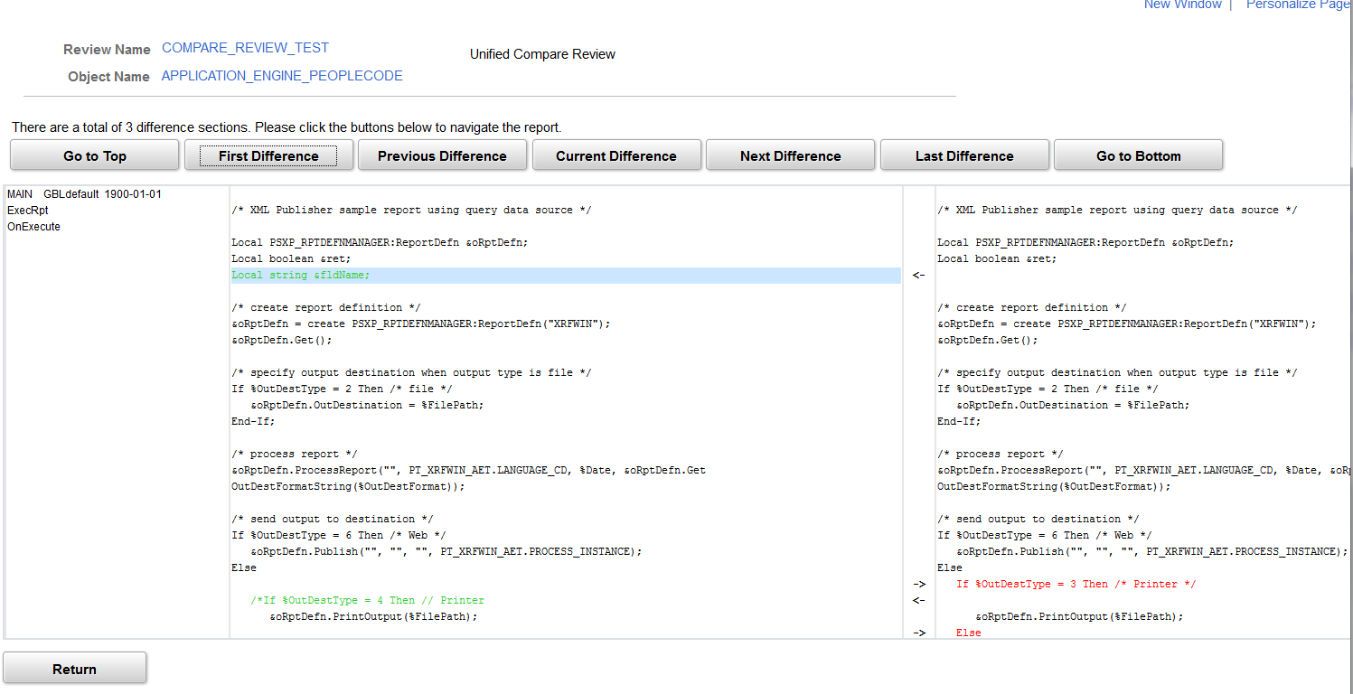 Unified PeopleCode Report