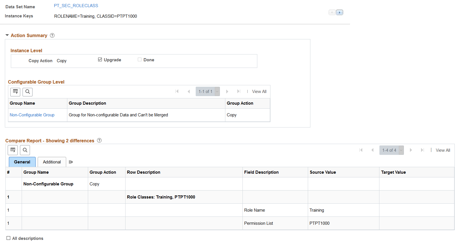 Compare Report for Data Sets without Groups