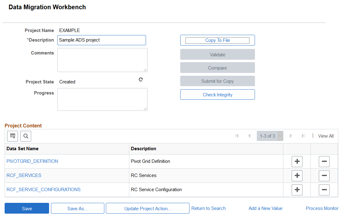 Project Definition page