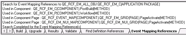 Event Mapping References (in output window)