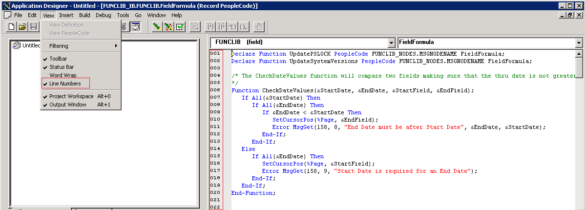 Adding Line Numbers