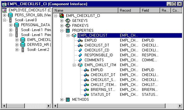 Component Interface with secondary scroll