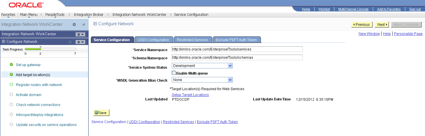 WorkCenter with an activity guide pagelet and target content